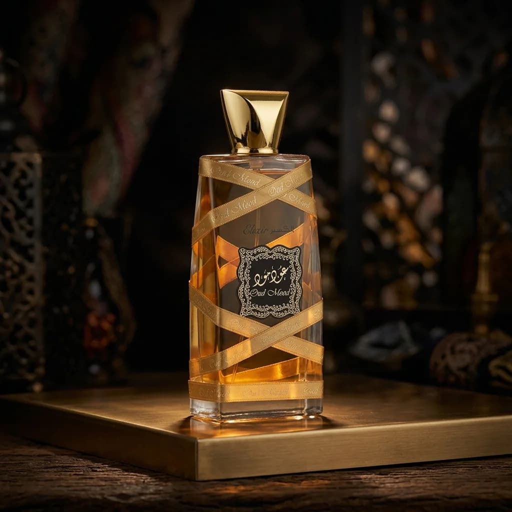 Lattafa Oud Mood Elixir perfume bottle